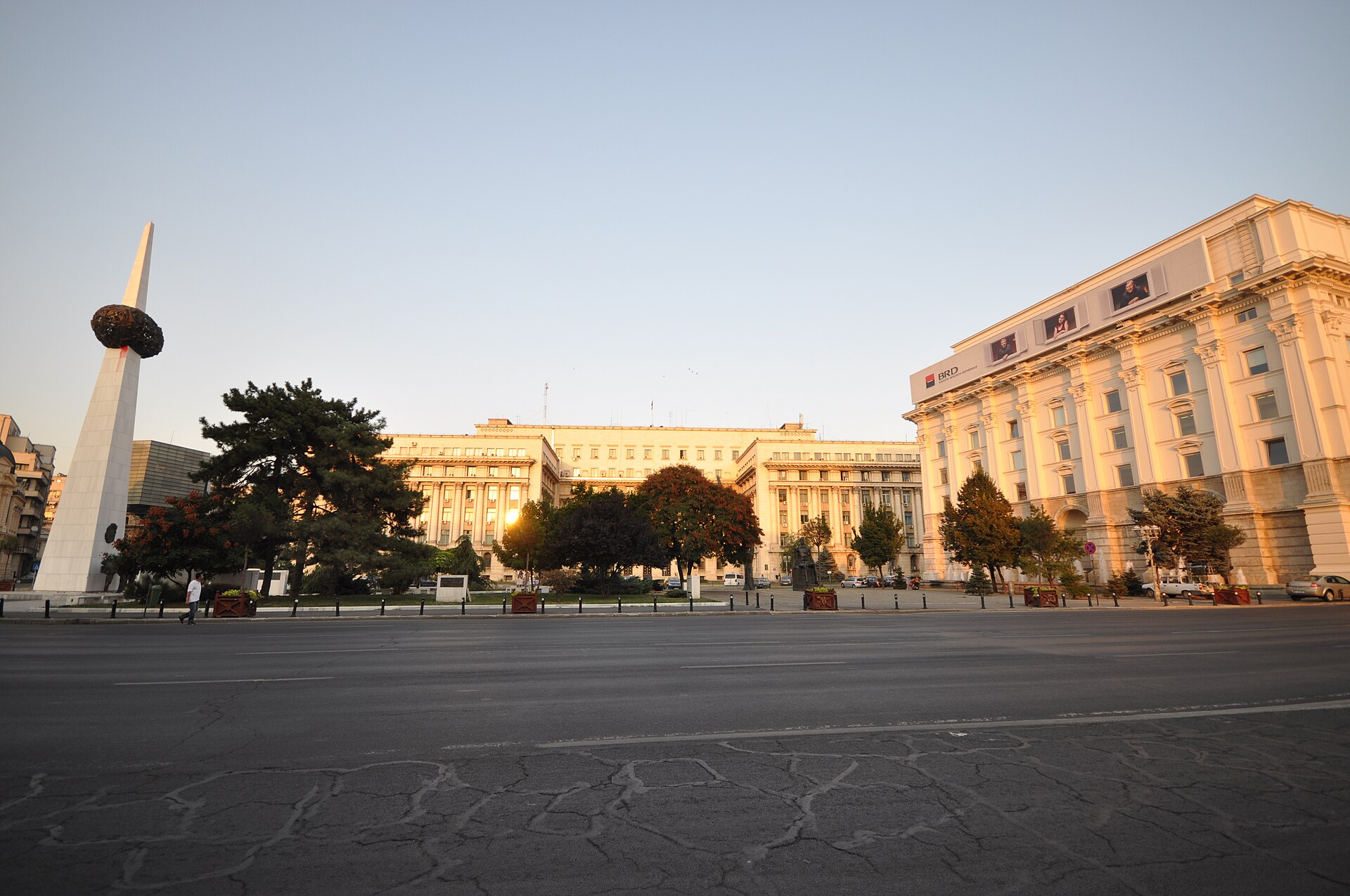 Revolution Square in Bucharest, with the Memorial of Rebirth